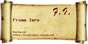 Fromm Imre névjegykártya